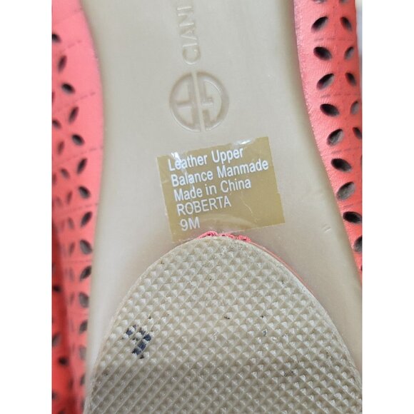 Red Princess W Bow  Roberta Flats Laser Cut Giani Bernini Casual Women's Sz 9M - Picture 8 of 8